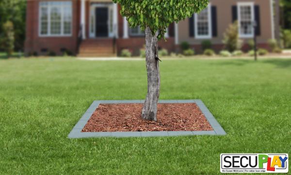 SECUPLAY Gummi Mähkante / Rasenkante 100x10x3,6cm grau