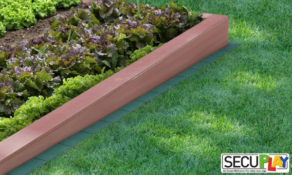 SECUPLAY XL Gummi Mähkante / Rasenkante 100x20x3,6cm grün