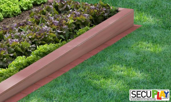 SECUPLAY Gummi Mähkante / Rasenkante 100x10x3,6cm rot