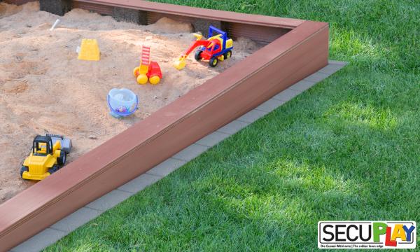 SECUPLAY Gummi Mähkante / Rasenkante 100x10x3,6cm grau