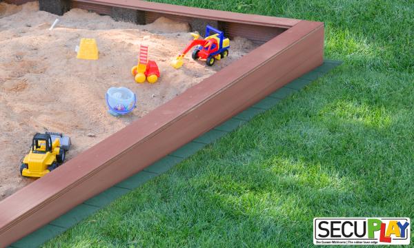 SECUPLAY XL Gummi Mähkante / Rasenkante 100x20x3,6cm grün