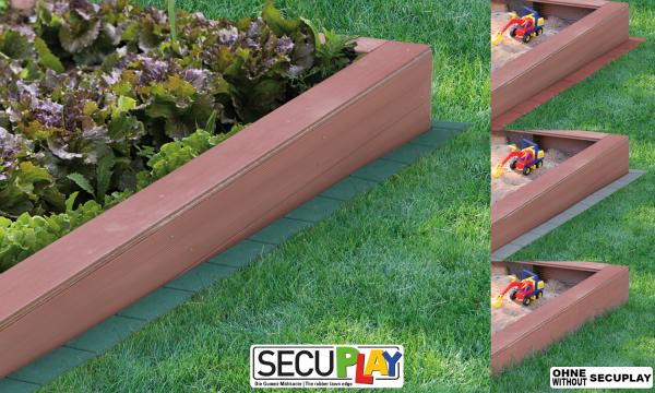 SECUPLAY XL Gummi Mähkante / Rasenkante 100x20x3,6cm grün