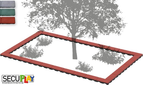 SECUPLAY XL Gummi Mähkante / Rasenkante 100x20x3,6cm grün