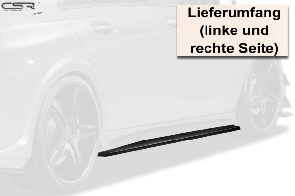 CSR Seitenschweller mit ABE für Mercedes-Benz CLA C117 X117 SS448-G Glossy schwarz Hochglanz (keine Lackierung erforderlich)