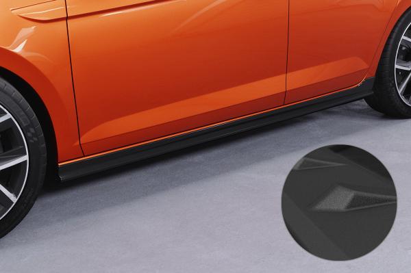CSR Seitenschweller mit ABE für VW Polo VI 2G Typ AW SS462-S strukturiert schwarz matt (keine Lackierung erforderlich)
