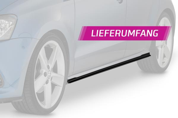 CSR Seitenschweller mit ABE für VW Polo V Typ 6R / 6C SS466-S strukturiert schwarz matt (keine Lackierung erforderlich)