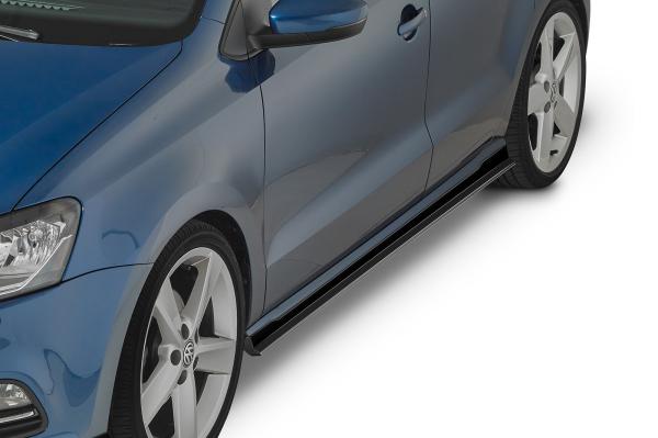 CSR Seitenschweller mit ABE für VW Polo V Typ 6R / 6C SS466-S strukturiert schwarz matt (keine Lackierung erforderlich)