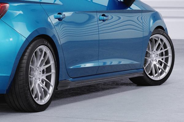 CSR Seitenschweller mit ABE für Seat Leon 3 (Typ 5F) ST / 5-Türer SS468-C Carbon Look Hochglanz (keine Lackierung erforderlich)