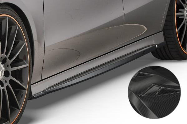 CSR Seitenschweller mit ABE für Mercedes-Benz CLA C118 / X118 AMG-Line SS470-C Carbon Look Hochglanz (keine Lackierung erforderlich)