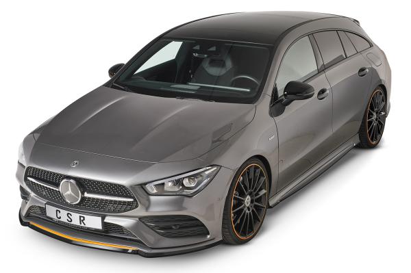 CSR Seitenschweller mit ABE für Mercedes-Benz CLA C118 / X118 AMG-Line SS470-G Glossy schwarz Hochglanz (keine Lackierung erforderlich)