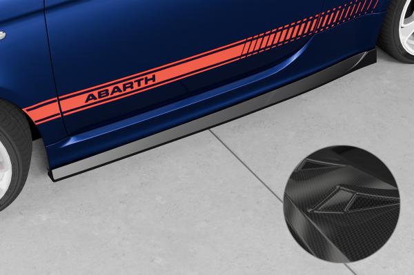 CSR Seitenschweller mit ABE für Fiat Abarth 595 SS475-C Carbon Look Hochglanz (keine Lackierung erforderlich)