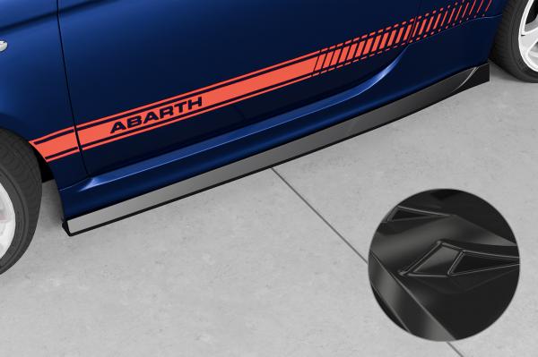 CSR Seitenschweller mit ABE für Fiat Abarth 595 SS475-G Glossy schwarz Hochglanz (keine Lackierung erforderlich)