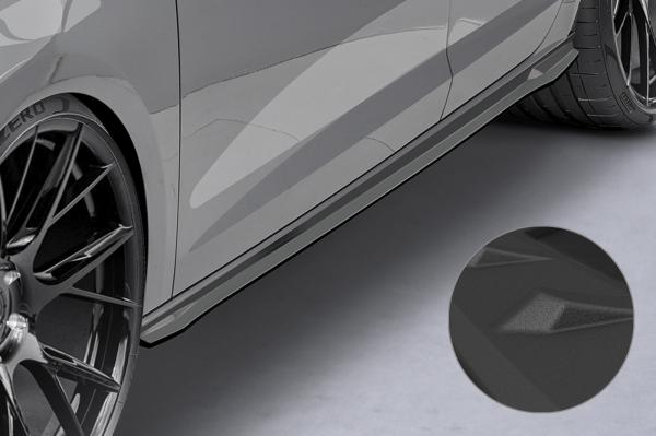 CSR Seitenschweller mit ABE für Seat Leon 3 (Typ 5F) Cupra/FR SS488-S strukturiert schwarz matt (keine Lackierung erforderlich)