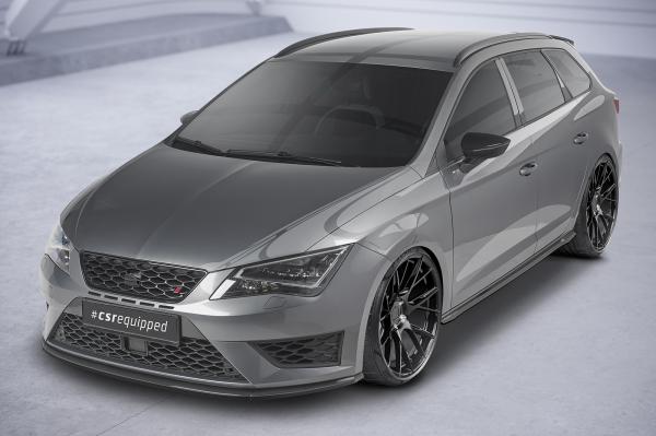 CSR Seitenschweller mit ABE für Seat Leon 3 (Typ 5F) Cupra/FR SS488-G Glossy schwarz Hochglanz (keine Lackierung erforderlich)