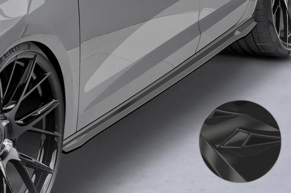 CSR Seitenschweller mit ABE für Seat Leon 3 (Typ 5F) Cupra/FR SS488-G Glossy schwarz Hochglanz (keine Lackierung erforderlich)