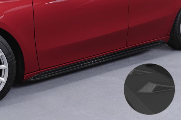 CSR Seitenschweller mit ABE für Mercedes-Benz A-Klasse (W177) SS490-S strukturiert schwarz matt (keine Lackierung erforderlich)