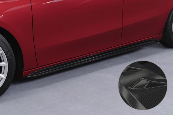 CSR Seitenschweller mit ABE für Mercedes-Benz A-Klasse (W177) SS490-C Carbon Look Hochglanz (keine Lackierung erforderlich)