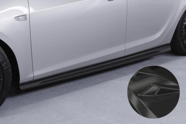 CSR Seitenschweller mit ABE für Opel Astra J Sports Tourer SS504-C Carbon Look Hochglanz (keine Lackierung erforderlich)