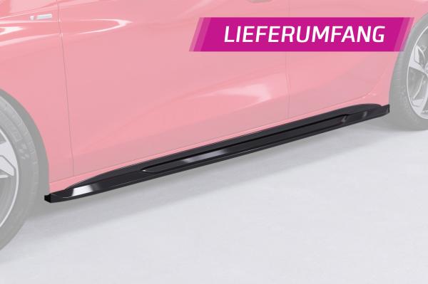 CSR Seitenschweller mit ABE für Audi A3 S-Line / S3 (8Y) SS532-G Glossy schwarz Hochglanz (keine Lackierung erforderlich)