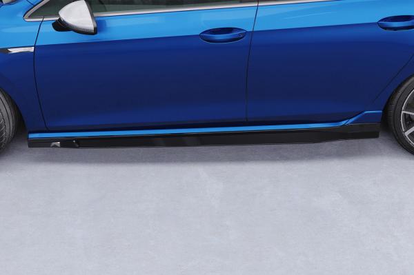 CSR Seitenschweller mit ABE für VW Golf 8 R SS538-C Carbon Look Hochglanz (keine Lackierung erforderlich)