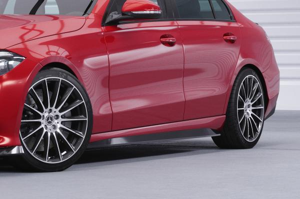CSR Seitenschweller mit ABE für Mercedes Benz C-Klasse W206 / S206 SS552-G Glossy schwarz Hochglanz (keine Lackierung erforderlich)