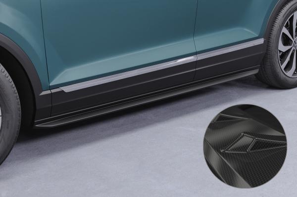 CSR Seitenschweller mit ABE für VW T-Roc (A1) SS556-C Carbon Look Hochglanz (keine Lackierung erforderlich)