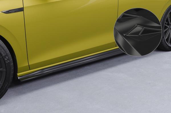 CSR Seitenschweller mit ABE für VW Golf 8 GTI, GTD, GTE, R-Line SS585-G Glossy schwarz Hochglanz (keine Lackierung erforderlich)