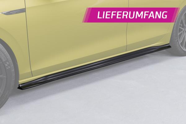 CSR Seitenschweller mit ABE für VW Golf 8 GTI, GTD, GTE, R-Line SS585-S Strukturiert schwarz matt (keine Lackierung erforderlich)
