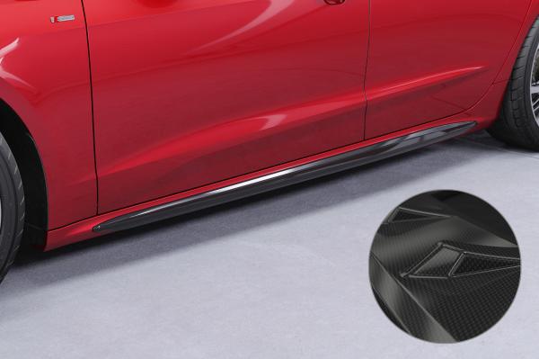 CSR Seitenschweller mit ABE für Audi A7 C8 S-Line / S7 C8 (Typ 4K/F2) SS591-C Carbon Look Hochglanz (keine Lackierung erforderlich)