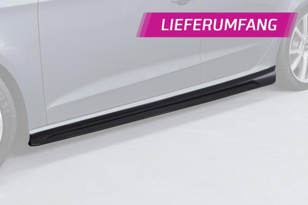 CSR Seitenschweller mit ABE für Audi A3 8V Sportback (kein S / S-Line) SS593-S strukturiert schwarz matt (keine Lackierung erforderlich)