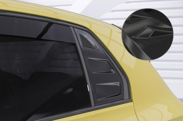 CSR Seitenscheibenblenden mit ABE für VW Golf 8 Schrägheck SSB018-C Carbon Look Hochglanz (keine Lackierung erforderlich)