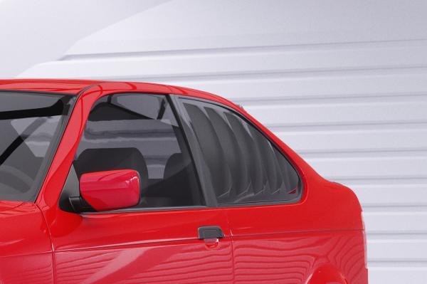 CSR Seitenscheibenblenden mit ABE für BMW 3er E36 Compact SSB020-G Glossy schwarz Hochglanz (keine Lackierung erforderlich)