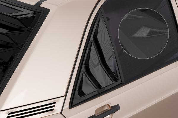 CSR Seitenscheibenblenden mit ABE für Mercedes Benz W201 / 190er Limousine SSB037-S Strukturiert schwarz matt (keine Lackierung erforderlich)