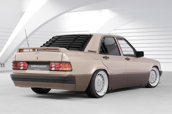 CSR Seitenscheibenblenden mit ABE für Mercedes Benz W201 / 190er Limousine SSB037-S Strukturiert schwarz matt (keine Lackierung erforderlich)