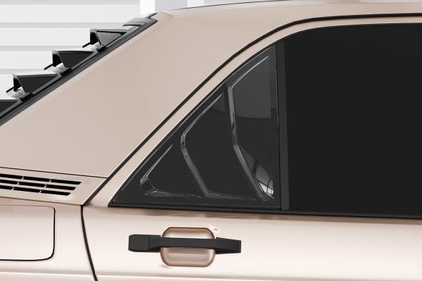 CSR Seitenscheibenblenden mit ABE für Mercedes Benz W201 / 190er Limousine SSB037-S Strukturiert schwarz matt (keine Lackierung erforderlich)