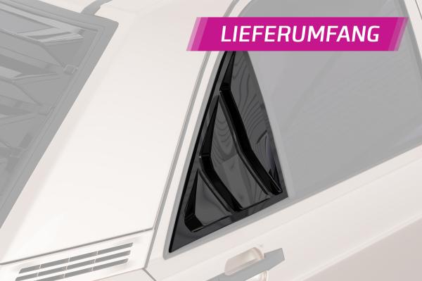CSR Seitenscheibenblenden mit ABE für Mercedes Benz W201 / 190er Limousine SSB037-S Strukturiert schwarz matt (keine Lackierung erforderlich)