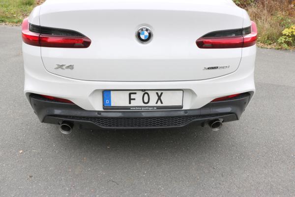 Fox passend für BMW X4 G02 - 30i Endschalldämpfer quer Ausgang rechts/links - 1x100 Typ 25 rechts/links mit Abgasklappe BM171015-293