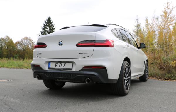Fox passend für BMW X4 G02 - 30i Endschalldämpfer quer Ausgang rechts/links - 1x100 Typ 25 rechts/links mit Abgasklappe BM171015-293