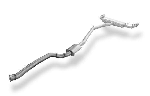 Fox passend für BMW X4 G02 - 30i Endschalldämpfer quer Ausgang rechts/links - 1x100 Typ 25 rechts/links SCHWARZ emalliert mit Abgasklappe und Vorschalldämpfer - Nicht verbaubar bei Modellen mit Panoramadach BM171015-293S-HA