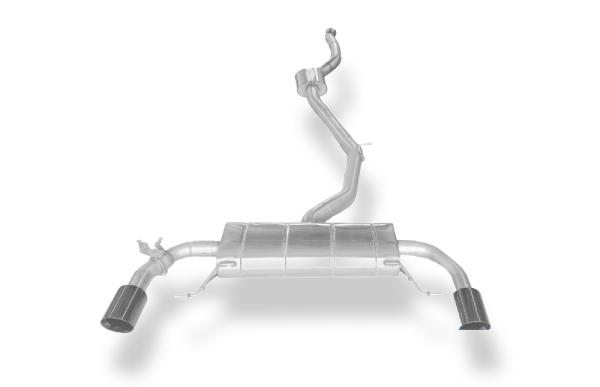 Fox passend für BMW X4 G02 - 30i Endschalldämpfer quer Ausgang rechts/links - 1x100 Typ 25 rechts/links SCHWARZ emalliert mit Abgasklappe und Vorschalldämpfer - Nicht verbaubar bei Modellen mit Panoramadach BM171015-293S-HA