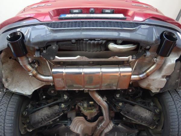 Fox passend für BMW X4 G02 - 30i Endschalldämpfer quer Ausgang rechts/links - 1x100 Typ 25 rechts/links SCHWARZ emalliert mit Abgasklappe - Nicht verbaubar bei Modellen mit Panoramadach BM171015-293S