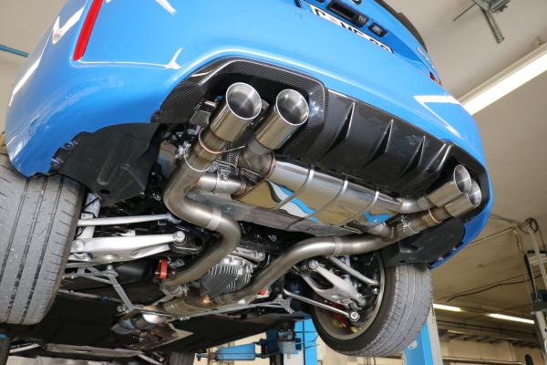 Fox passend für BMW F87 M2 Competition + CS Endschalldämpfer quer Ausgang rechts/links mit 2 Abgasklappen - 2x90 Typ 25 rechts/links BM180025-292