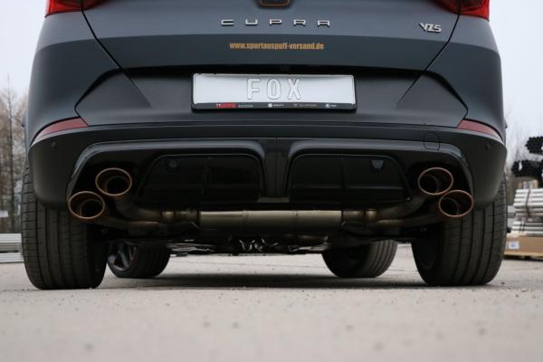 Fox passend für CUPRA Formentor 4x4 - VZ5 Endschalldämpfer mit 2 Abgasklappen - 2x115x85 Typ 32 rechts/links Kupfer-Optik CU100015-348K