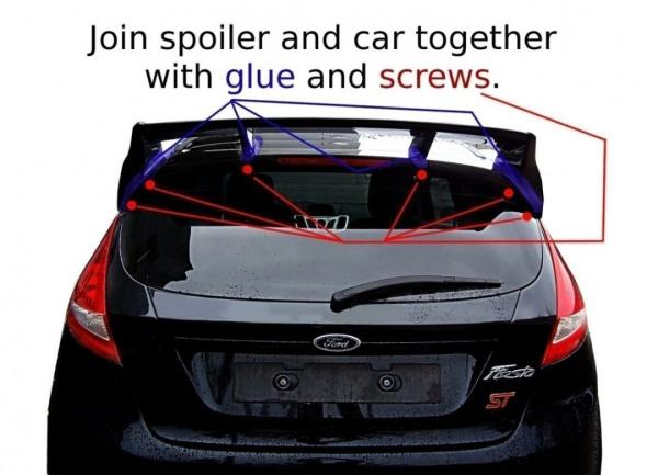 Maxton Design Dachspoiler (RS Look) für Ford Fiesta Mk7 / Mk7 FL GFK