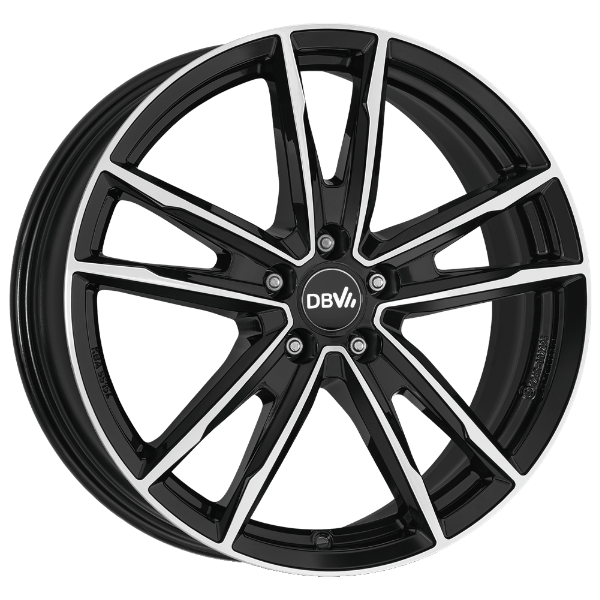 DBV Alufelge Florida KF dark schwarz glänzend, front poliert 6.5x16 ET41 5x112 Nabe 57.1 KBA 55149
