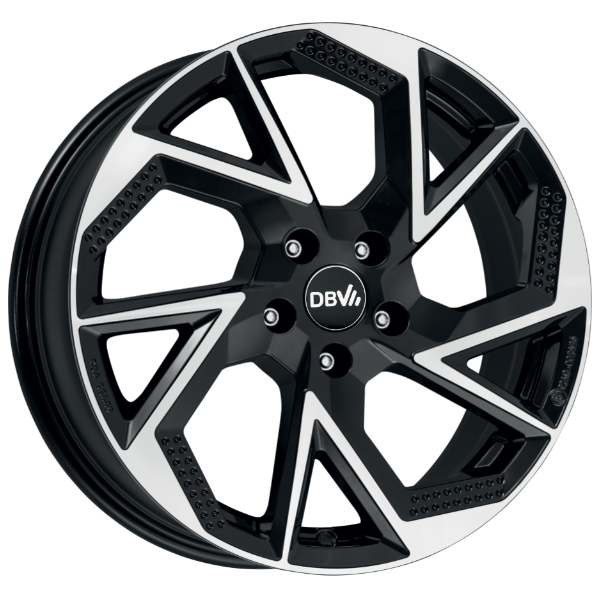 DBV Alufelge Napoli AP dark schwarz glänzend, front poliert 6.5x16 ET32 5x114.3 Nabe 66.1 KBA 0