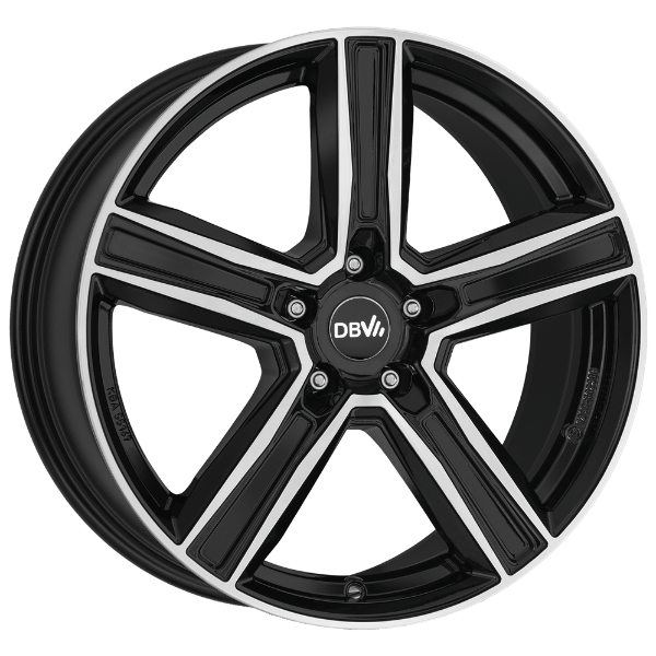 DBV Alufelge Vegas KG dark schwarz glänzend, front poliert 7x18 ET47,5 5x108 Nabe 63.4 KBA 55158