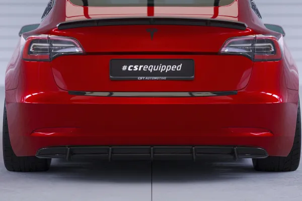 CSR Diffusor | Heckansatz mit ABE für Tesla Model 3 HA267-C Carbon Look Hochglanz (keine Lackierung erforderlich)