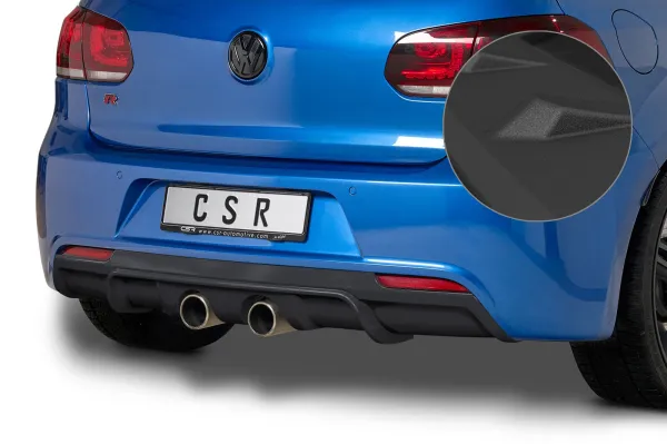 CSR Diffusor | Heckansatz mit ABE für VW Golf 6 R HA268-S strukturiert schwarz matt (keine Lackierung erforderlich)