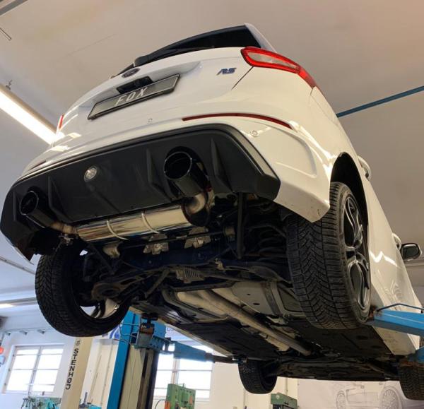 Fox passend für Ford Focus III RS Endschalldämpfer quer Ausgang rechts/links mit Abgasklappe - 129x106 Typ 32 rechts/links schwarz emailliert FO032145-749S